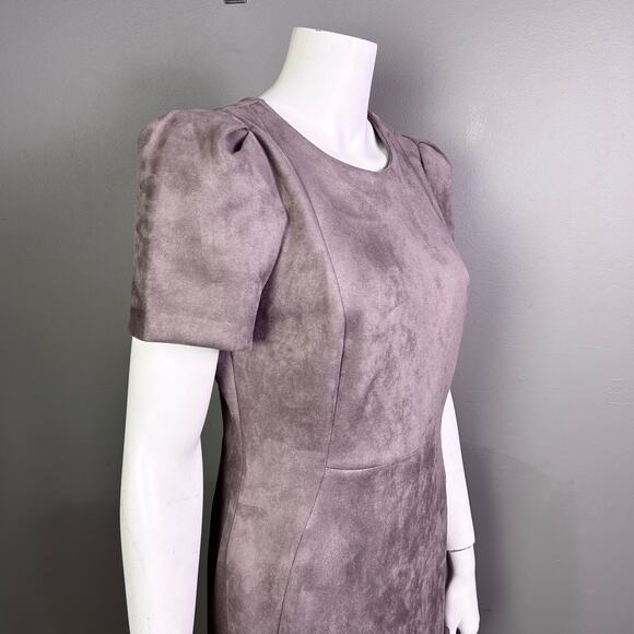 Calvin Klein dress size 10 faux suede NWT mocha brown office work longline suit - Picture 2 of 11